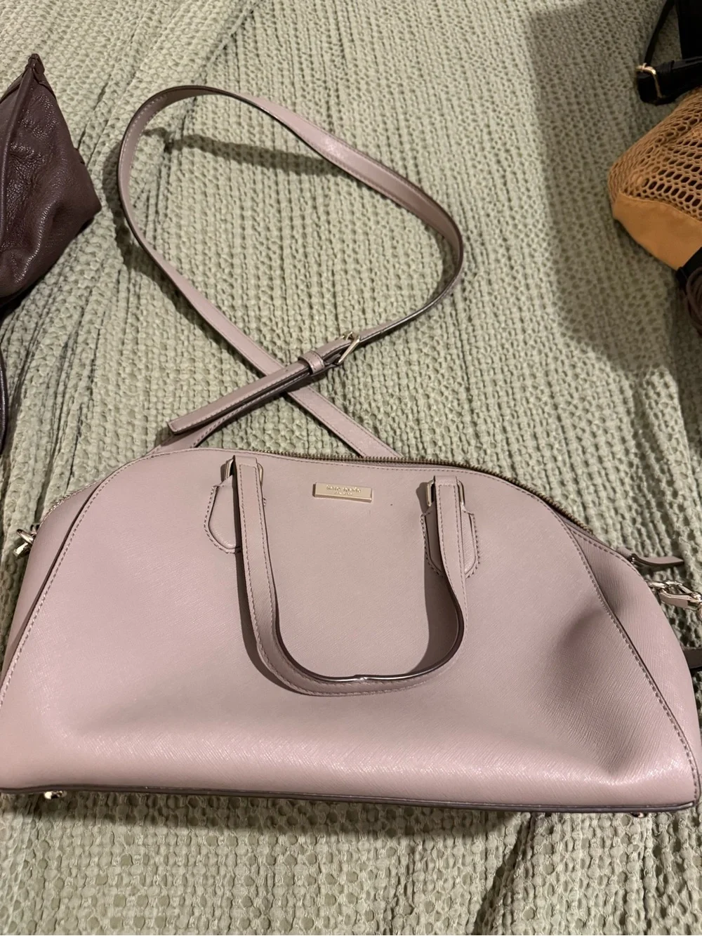 kate spade blush pink dome satchel with crossbody strap